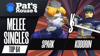 Spark vs KoDoRiN  Pats House 4  Melee Singles  Losers Top 12 [upl. by Yelrah648]