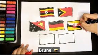 I draw all red yellow and black country flags flag [upl. by Besse672]