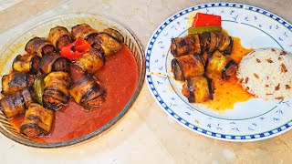 👉Misafirleriniz için köfteli patlıcan sarma ⭐️Akşam yemeği food keşfet trending [upl. by Ednil]