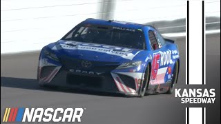 Bubba Wallace holds off Denny Hamlin to win at Kansas [upl. by Animahs]