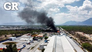 Se incendian tambos de gasolina y evacuan a mil en Salinas Victoria  Monterrey [upl. by Nemrak]