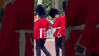 Guard nearly looses Bearskin hat 💂 [upl. by Damek]