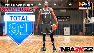 NBA 2K22 KEVIN DURANT BUILD  91 BADGE UPGRADE PLAYMAKING 3LEVEL SCORER [upl. by Mcnelly]