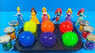 Satisfying Video  DIY How to make Rainbow Slime Candy Frozen Elsa Disney Princess Cutting ASMR [upl. by Nenerb]