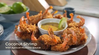 Fried Coconut Shrimp with ApricotMustard Sauce by Chef Andrew Zimmern [upl. by Asssilem]