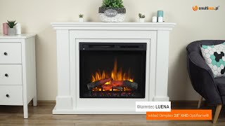 Kominek elektryczny Warmtec LUENA z wkładem Dimplex 28quot XHD z efektem Optiflame® LED NOWOŚĆ [upl. by Brottman154]