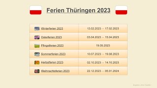 Ferien Thüringen 2023 [upl. by Ainekahs]