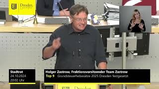 staDDrat am 24 Oktober 2024 Satzung zur Festsetzung der Grundsteuerhebesätze 2025 der LH Dresden [upl. by Etnuhs]