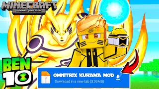 BEN 10 KURAMA OMNITRIX 😨  BEST ADDON FOR MCPE 120 kurama ben10 minecraft [upl. by Bikales]