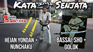 Berlatih Kata Karate dengan Senjata Nunchaku amp Golok beladirikita [upl. by Enineg]