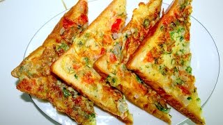 Bread Toast ব্রেড টোস্ট vegetable bread toast recipe Bangladeshi style recipe [upl. by Elvina]