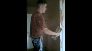 Plastering 5 Second coating a full wall with multi finish [upl. by Pincince]