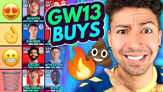 FPL GW13 BEST TRANSFERS  Transfer Tier List for Gameweek 13  Fantasy Premier League 202324 [upl. by Aratahs]