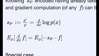 On expected gradient and score ddx logp [upl. by Enrique]