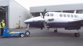 Moving an RAF Beech King Air B200 with an Aircraft Tug [upl. by Baillieu]