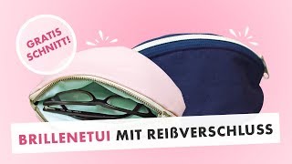 Brillenetui mit Reißverschluss aus Kunstleder nähen  gratis Schnittmuster [upl. by Corb]