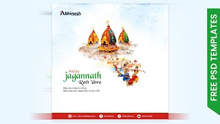 Jagannath Happy Ratha Yatra social media post design Hindi tutorial  rightabhinesh [upl. by Sleinad299]