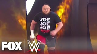 Samoa Joe returns to help Kevin Owens fend off Seth Rollins AOP  MONDAY NIGHT RAW [upl. by Yddub629]