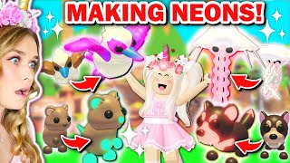 Turning ALL NEW PETS NEON In Adopt Me Roblox [upl. by Nylcsoj]