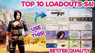 TOP 10 LOADOUTS in quotSEASON 6quot of Cod Mobile  codm br best gunsmith  codm br best guns  codm br [upl. by Jr487]