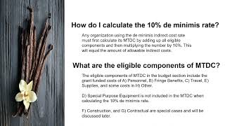 Office Hours Recording De Minimis Rate and Indirect Costs Overview [upl. by Douglas201]