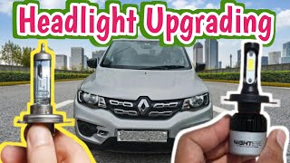 🔥 Original Nighteye Led Headlight Kwid kwid Headlights Upgrading Halogen to Night eye in Kwid car [upl. by Laved]