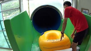 Indoor Tube Lider Water Slide at Peak Island [upl. by Letnahc]