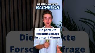 Forschungsfrage Bachelorthesis student studium bachelorarbeit [upl. by Dacie]