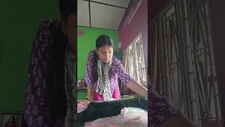 আজি মা ৰ blouse ত febric art কৰিলোঁ  assamese minivlog febric febricdesign shorts [upl. by Fachan]