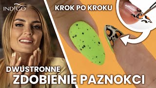 Paznokcie dwustronne  jak zrobić kolor od spodu Neonowe zdobienie paznokci żelowych Indigo Nails [upl. by Deirdra]