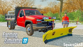 MORE SNOW  PUTTING NEW DURAMAX PLOW TRUCK TO WORK  FARMING SIMLATOR 22 [upl. by Peckham657]