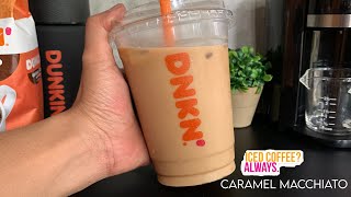 How to make Dunkin’ iced coffee at home ICED CARAMEL MACCHIATO [upl. by Sayed]