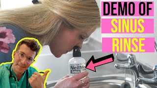 How to use NeilMed Sinus Rinse at home for nasal irrigation  including practical demonstration [upl. by Dowlen474]