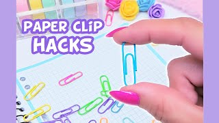 Paper clip hacks 📎 School hacks  School tricks  Paper clip tricks  School life hack ideas [upl. by Nic]