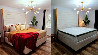 HOW TO BUILD YOUR OWN BED FRAME AND HEADBOARD FULL TUTORIAL [upl. by Kaitlynn]