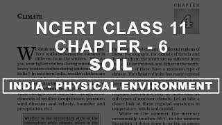 Soil  Chapter 6 Geography NCERT class 11 [upl. by Beatriz]