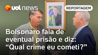 Bolsonaro diz que não pode continuar vivendo impasse sobre eventual prisão Qual crime cometi [upl. by Fong]