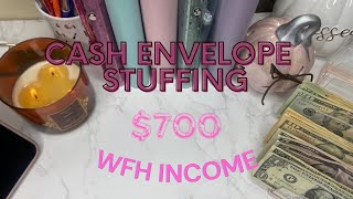 700 Cash Envelope Stuffing WFH Income [upl. by Sadowski]