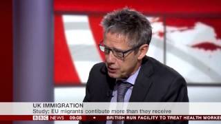 Christian Dustmann on BBC News Channel 5th November 2014 [upl. by Nenerb]