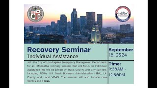 LA City Recovery Seminar Individual Assistance [upl. by Doley581]