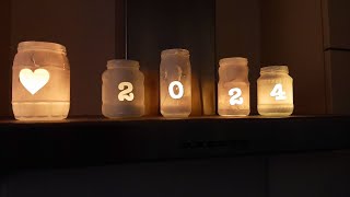 Lichtgläser Silvester 2024 diy tutorial anleitung silvester heart romantic romance [upl. by Amimej803]