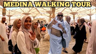 Medina Walking Tour Inside Masjid Al Nabawi and Downtown  Saudi Arabia 2024 [upl. by Ahsakal]