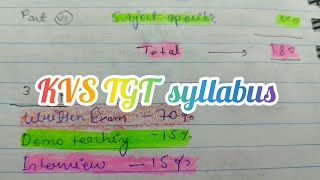 KVS TGT syllabus syllabus kvs [upl. by Stoat]