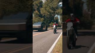 Supermoto EBike Races Cybertruck [upl. by Tadd854]