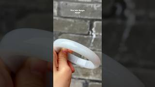 0129 Pure White Jadeite Jade Bangle Size 665 huajade handmade [upl. by Veejar913]