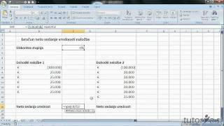 Tutoriasi  Eučenje Excel finančne funkcije  kako se izračuna neto sedanja vrednost naložbe [upl. by Innavoeg]
