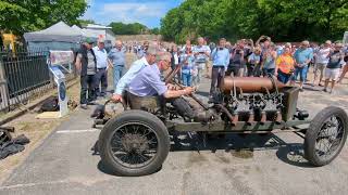 Mark Walker starts 1905 200hp V8 Darracq at Brooklands Centenary of Speed 17522 [upl. by Hofstetter551]