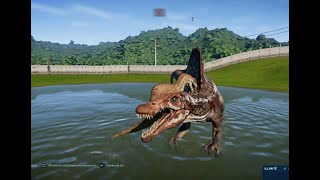 SpinoRaptor Vs Spinosaurus  Jurassic World Evolution  Ps4 [upl. by Maidel]