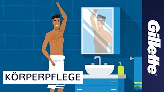 Körperpflege für Männer Rasieren mit Gillette BODY amp Gillette STYLER  Tutorial [upl. by Aikehs]