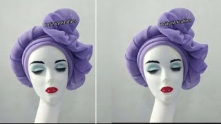 Turban with side rolled design and ruffles [upl. by Tav]